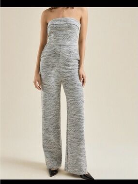 Altar'd State Jumpsuit With Pockets Women Size M Black White Strapless